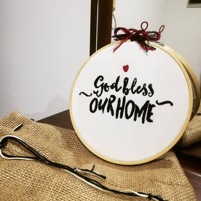 God Bless Our Home Embroidery Hoop