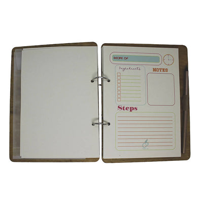 C3 FRIED EGG WOODEN RECIPE BOOK 23 x 17.5 Cm